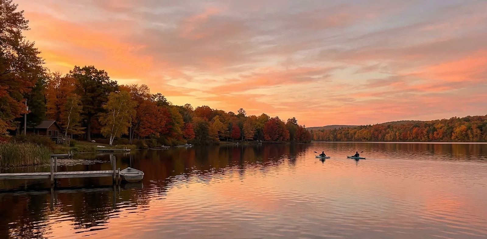 Sunset over open water