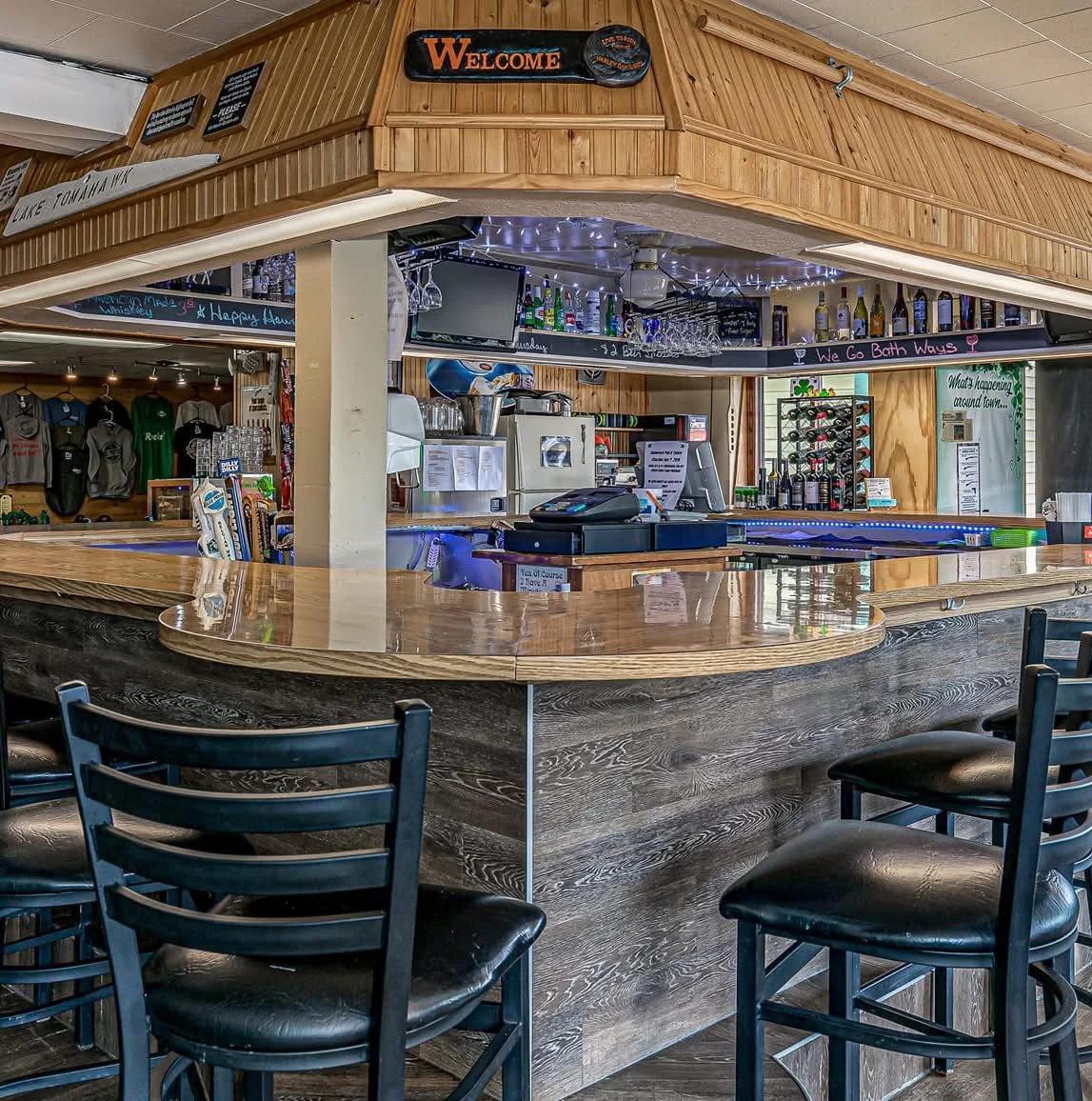 The bar inside the pub